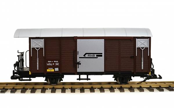 Zenner Gedeckter Güterwagen RhB Gbk-v 5564, Spur G, Edelstahlräder