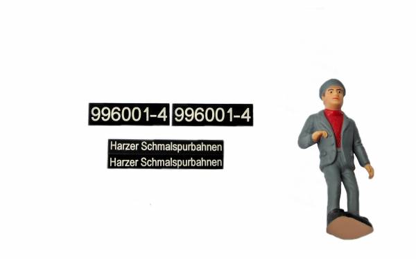 Set für BR99 6001 LGB Lokführer, Nummern- und HSB- Schilder