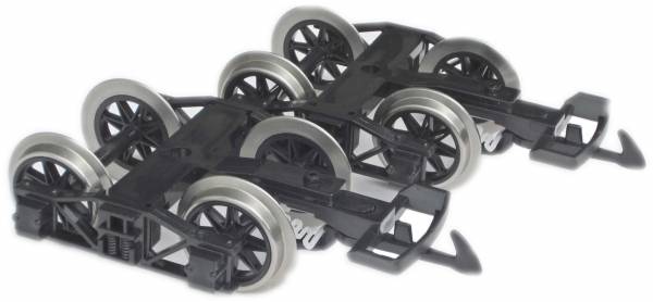 Zenner 2 Drehgestelle mit Edelstahl-Rädern für Umbau 4 achsiger LGB-Wagen auf Spur II (64mm)