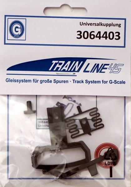 Train Line45 Universal Kupplungs Set mit je einem Haken,einem Bolzen, einem Bogen und einer Feder, passend zu allen LGB Wagen und Loks der Spur G