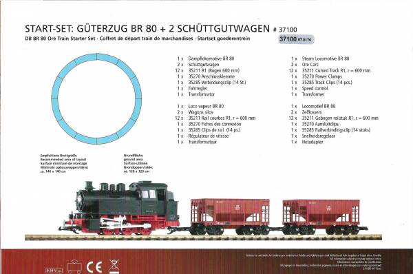 PIKO Beschreibung Start-Set Dampflok 37100 Spur G Gartenbahn