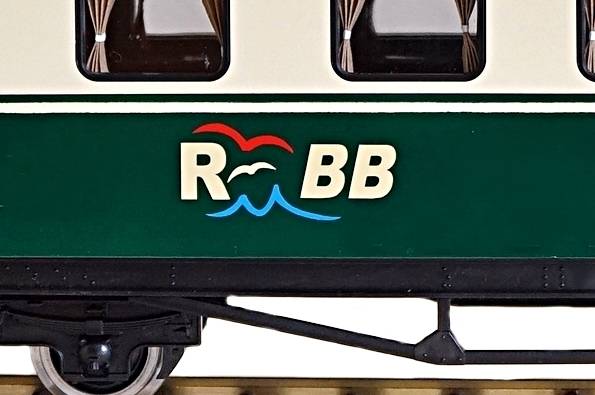 2 Aufkleber RüBB Rügensche Bäderbahn für Personenwagen Spur G