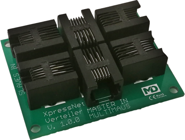 Distributor MD-XpressNet pro ovládací panely DCC, jako jsou například 30B, 30Z, MZSpro