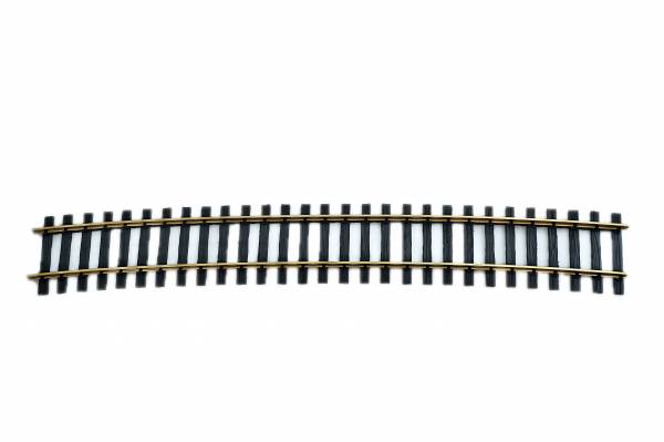 4 gebogene Messinggleise R=3m, Regelspur 64mm, Spur 2, Länge Gleismitte 785mm