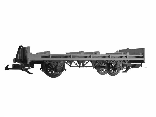 Zenner Flachwagen, LüP 300 mm, Aufbau von LGB, grau, Spur G Gartenbahn