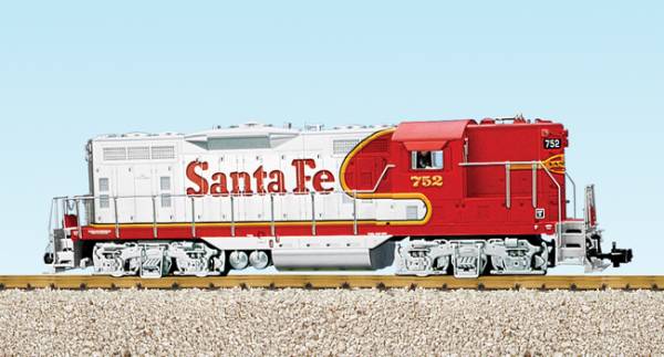 USA-Trains Santa Fe GP9 - Red/Silver ,Spur G