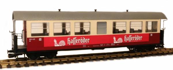 Train Line45 Personenwagen HSB 900-440 Hasseröder Pils, rot-beige, 7 Fenster, Spur G