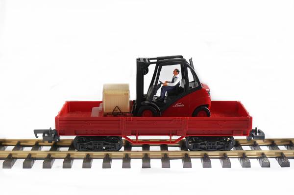 NewRay Niederbordwagen, rot-braun, 4 Achsen, Spur G