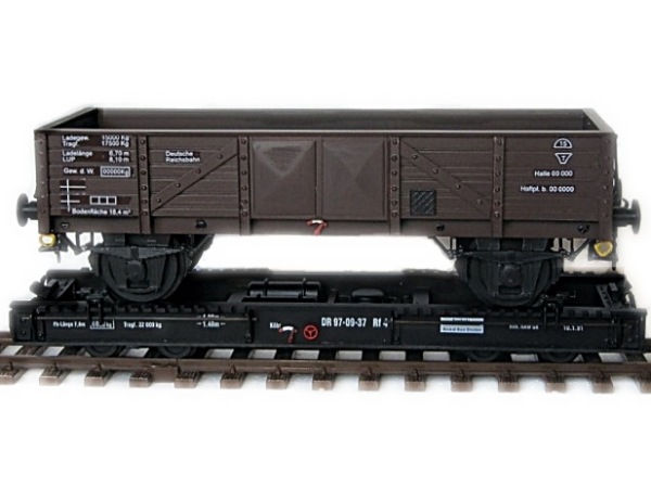 Zenner Hochbordwagen Spur II (64mm) mit Rollwagen Spur IIm (45mm)