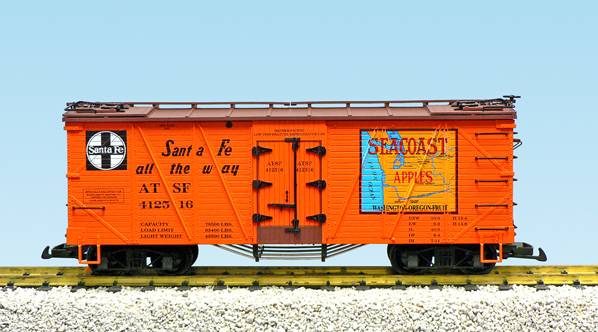 USA-Trains Santa Fe/Seacoast Apples (#412516) - Orange/BC Red ,Spur G