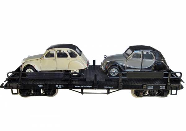 Zenner Autotransporter mit 2* 2CV Citroen, Edelstahlräder, Spur G