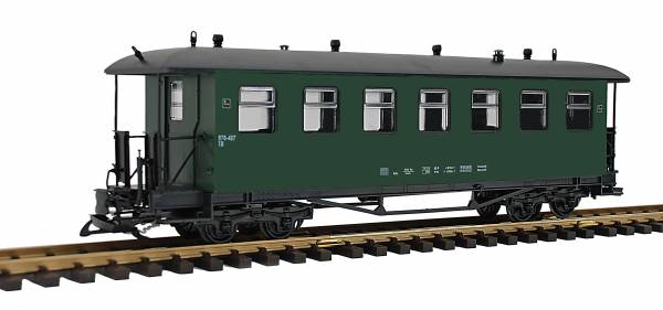 Train Personenwagen 2.Wahl, Aufschrift TB, Edelstahlräder, grün Spur G Gartenbahn