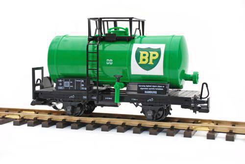 Train Kesselwagen in grün mit BP Logo, Spur G Gartenbahn