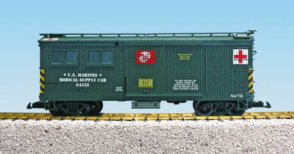 USA-Trains USMC Medical Car - Green ,Spur G