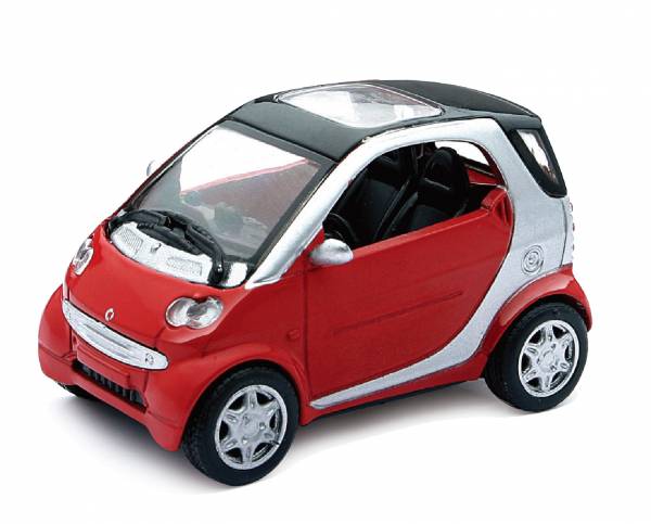 NewRay 1:24 Smart Fortwo 2007 2-fs, gelb,rot 