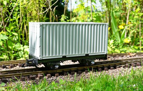 Zenner Bausatz Flachwagen Güterwagen LüP 300 mm mit Italeri Container, Spur G