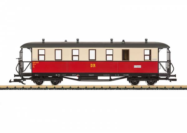 LGB Personenwagen rot-beige, DR, 970-571, Spur G