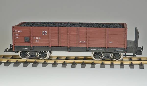 Zenner Hochbordwagen, Handarbeitsmodell Edelstahlräder, Spur G Gartenbahn