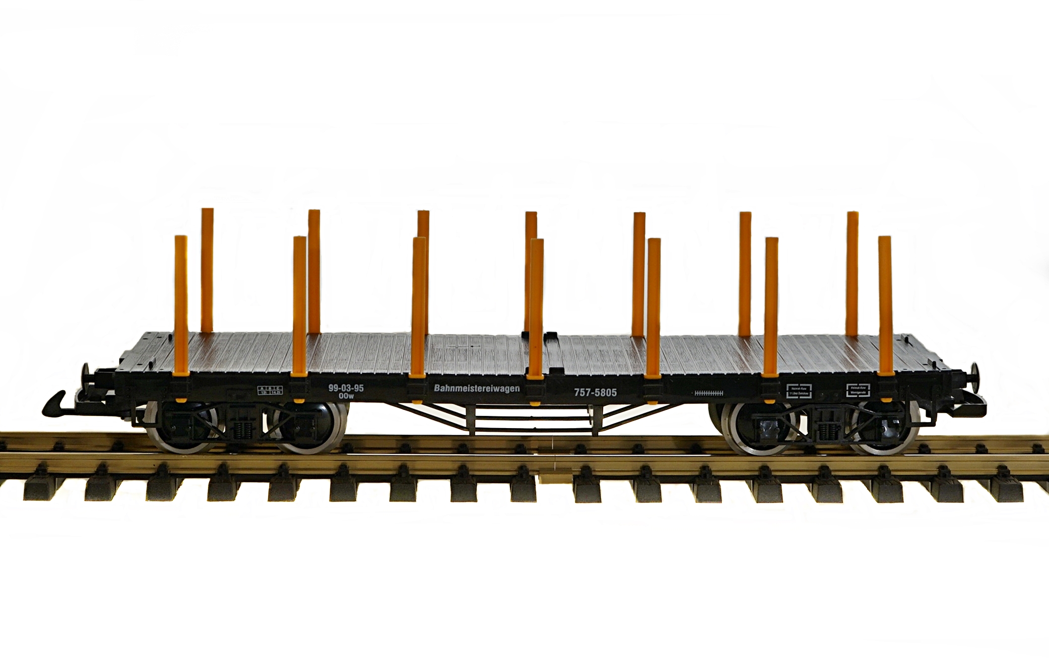 Zenner 4 Leitplanken für Bachman Flachwagen Güterwagen LüP 425 schwarz Spur G 