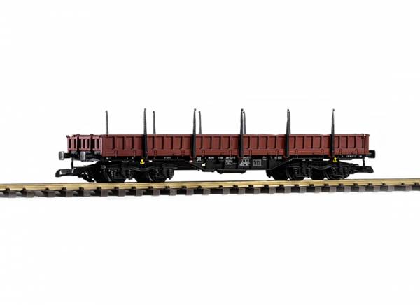 Piko 37761 Niederbordwagen Güterwagen mit Rungen, braun, Res-DR, Spur G