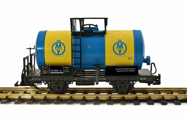 Kesselwagen Spur G, blau-gelb der Österreichischen Mineralölgesellschaft OMV