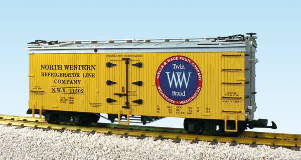 USA-Trains NW Reefer Line/Twin Brand Fruit Co. - Yellow/Silver,Spur G