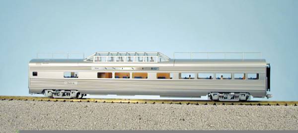 USA-Trains Santa Fe "Super Chief" Vista Dome #3 - Stainless Steel ,Spur G