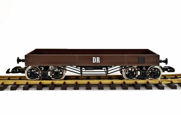 Zenner Niederbordwagen, braun, DR, 4 Achsen, Spur G für Train Line45