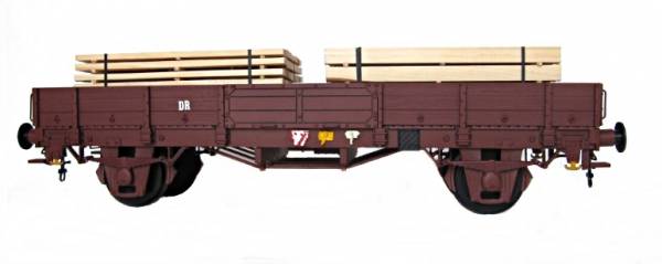Zenner Niederbordwagen mit Holzbalken Regelspur Spur II 64mm