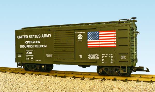 USA-Trains US Army "Enduring Freedom" Box Car- Green,Spur G