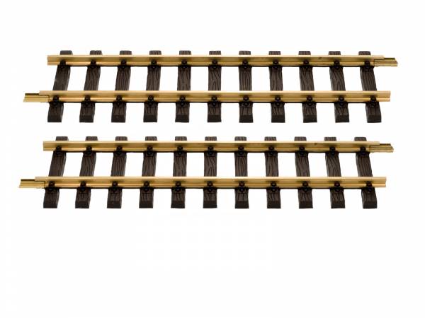 LGB 2 brass tracks, straight, L = 300mm, scale G