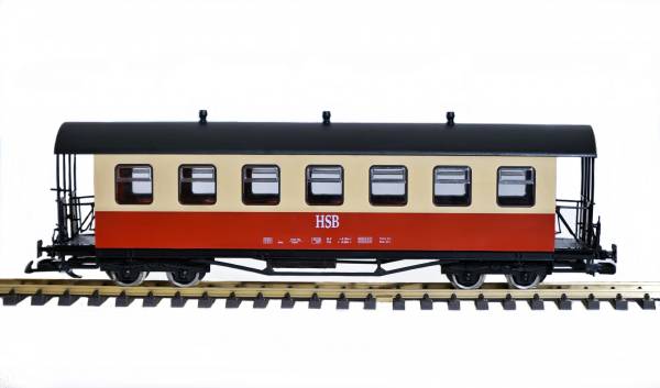 Train cars HSB, red and beige, track G, suitable for LGB coupling