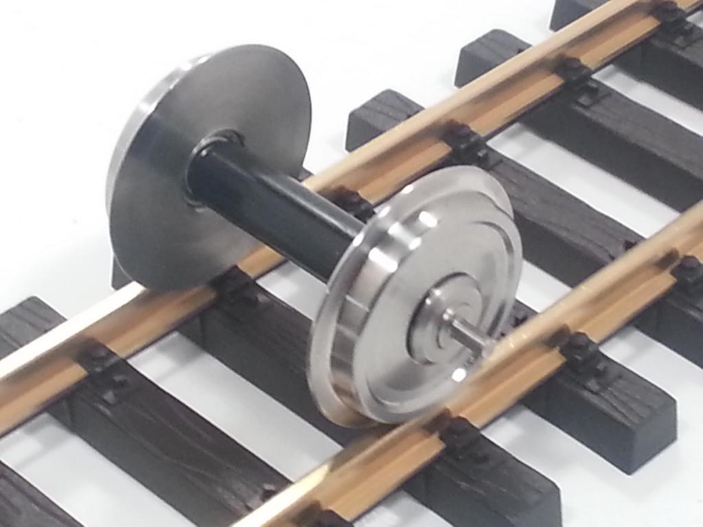 Train Line45 steel wheel set 2 pieces with ball bearings in the wheels