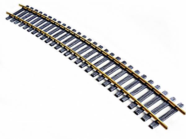 Curved 2-rail brass track, 15 °, R = 3m, track 2, 64mm
