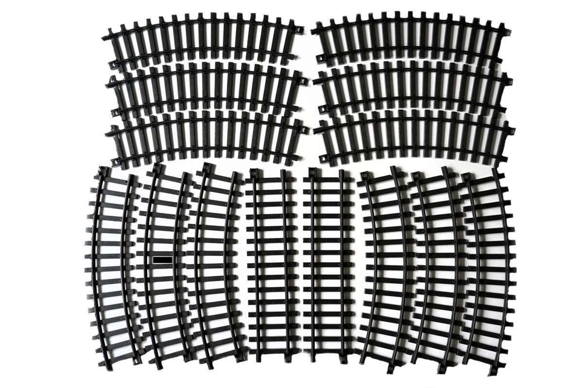 NewRay 14 plastic tracks, oval, black, gauge G and gauge 1