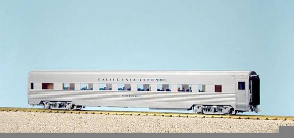 USA-Trains California Zephyr Coach #2 - Stainless Steel ,Spur G