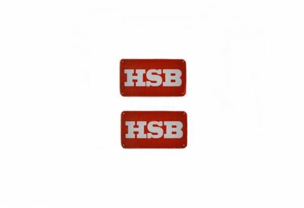 2 HSB stickers with background dark red Gauge G
