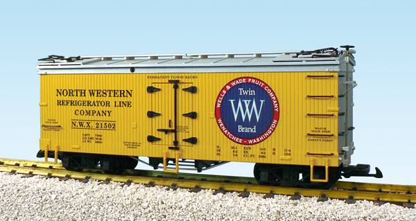 USA-Trains NW Reefer Line/Twin Brand Fruit Co. - Yellow/Silver,Spur G
