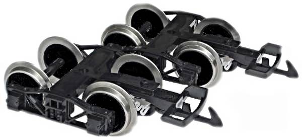 Zenner 2 bogies with stainless steel twin-spoke wheels for 4 axle LGB wagons Gauge G