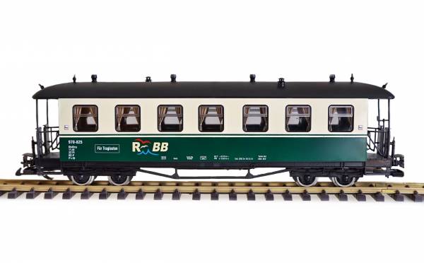 Zenner cars, arched roof, green-beige, RüBB, scale G, for LGB coupling