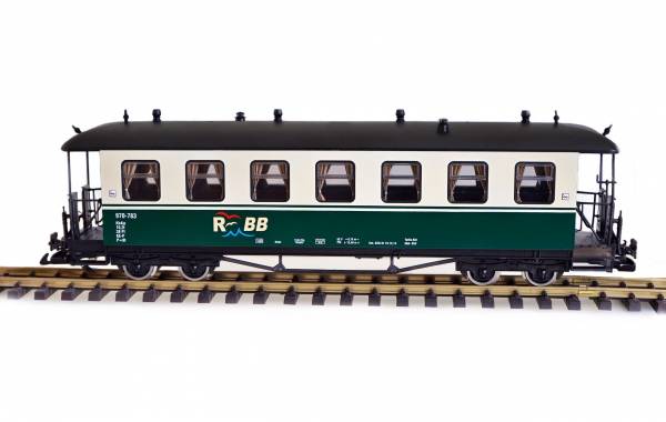 Zenner cars, arched roof, green-beige, RüBB, scale G, for LGB coupling