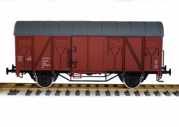 Boerman gedeckter Güterwagen (DR klein) braun, Spur II (64mm, 1:22,5)