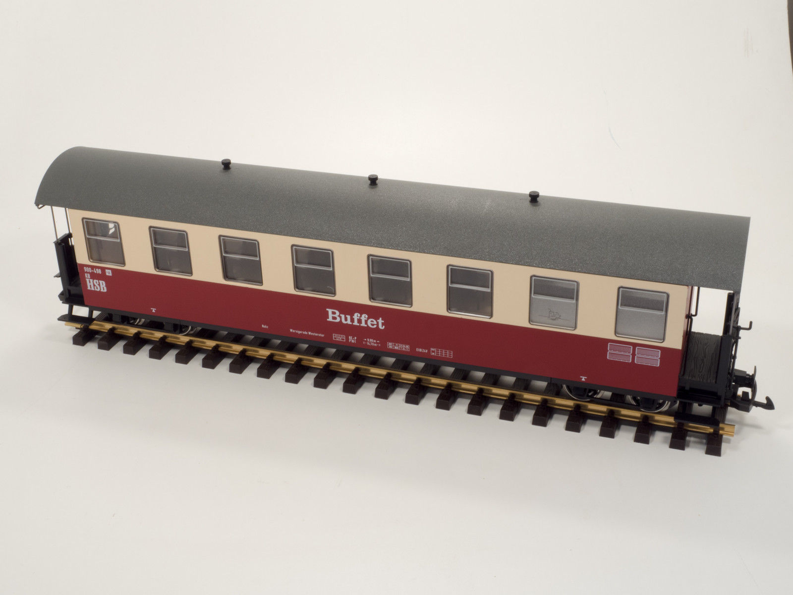 Tren Line45 coche de turismo HSB 900-498 buffet, rojo-beige, 8 ventanas