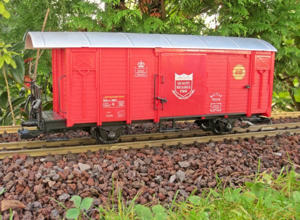 Tren Boxcar, RHB Gbk-v, rojo, ruedas de acero inoxidable, ferrocarril