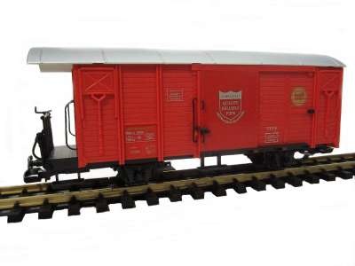 Tren Boxcar, RHB Gbk-v, rojo, ruedas de acero inoxidable, ferrocarril