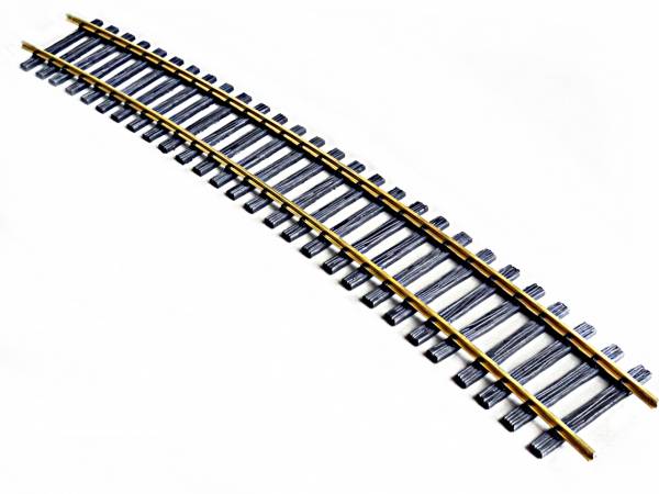 piste courbe 2-rail laiton, 15 °, R = 3m, piste 2, 64 mm