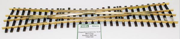 Thiel Interrupteur à double croisement 15 ° KL.R1200mm / L = 630mm, laiton, échelle G