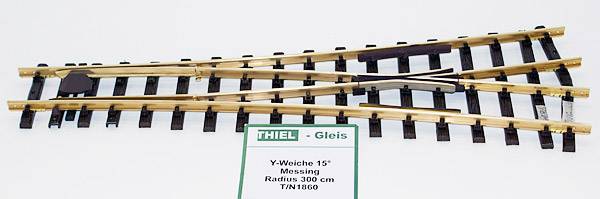 Thiel Y - aiguillage 15 ° R3000mm, laiton, échelle G