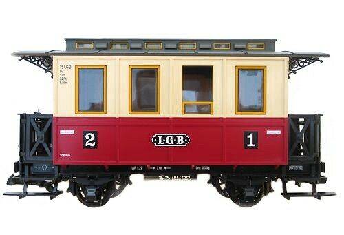 Personenwagen Spur G, rot-beige, Innenbänke, Gartenbahn, gebraucht